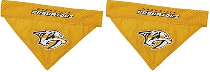 Pets First NHL Nashville Predators Dog & Cat Bandana, Large/X-Large. Officially Licensed, Reversible, Mesh & Polycotton, Yellow, 2 Count, Medium Size, Sports Fan, Birthday, Halloween
