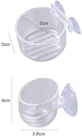 Fish Tank Plant Cup 6PCS Aquarium Growing Cups Acrylic Waterweed Cup Aquarium Decoration Plant Cup Pot with Suction Holder Mini Gardening Vase Feeder