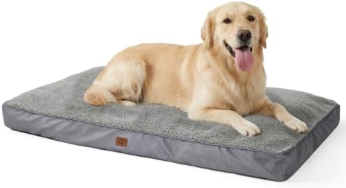 EGOHOME Comfort Shredded Memory Foam Flat Dog Bed, Dark Gray, 47x29