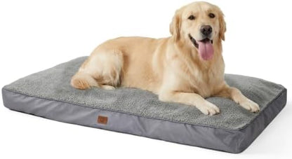 EGOHOME Comfort Shredded Memory Foam Flat Dog Bed, Dark Gray, 47x29