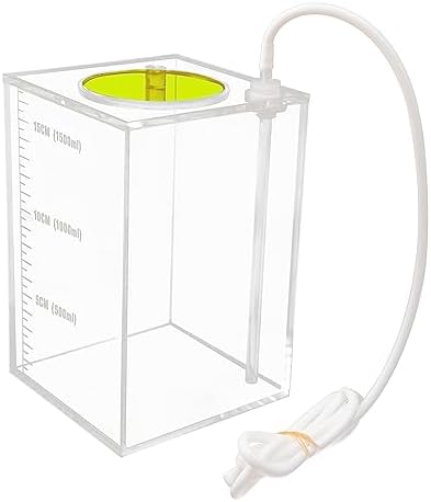 Aquarium Choice Acryli Made Liquid Storage Bucket Doing Pump Reservoir Container (4.25 * 4.25 * 6.5 Inch;1500ml/1.5L（Yellow）)