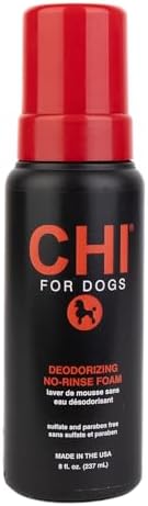 CHI for Dogs Deodorizing Waterless Foam Wash, Pump Bottle, 8 Oz