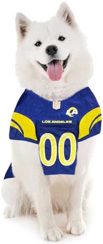Pets First NFL Los Angeles Rams Dog Jersey, Size Large, Football Shirt Costume for Pet, Dog Sports T-Shirt, NFL Team Clothing for Cats, Licensed Pet Apparel Available in 7 Sizes and 32 Teams