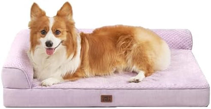 EHEYCIGA Orthopedic Dog Bed, Medium Memory Foam Dog Bed, Lilac