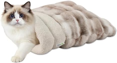 3 in 1 Semi-Enclosed Self Warming Burrow Cat Bed Sleeping Cave