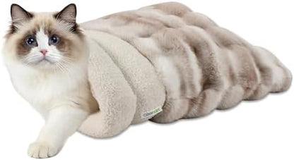 3 in 1 Semi-Enclosed Self Warming Burrow Cat Bed Sleeping Cave