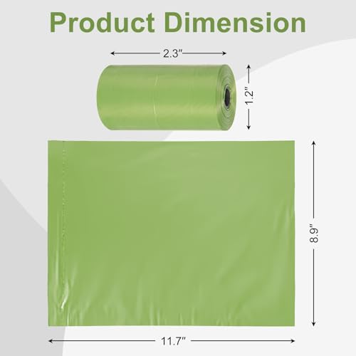 Toplive Dog Poop Bags, 16 Rolls (240 Bags) Green Pet Waste Bags Rolls, Thick & Leak-Proof Roll Replacements for Outdoor Dog Waste Cleanup