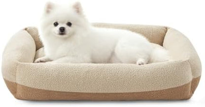 FURTIME Washable Small Dog Bed, Rectangle Comfy Fluffy Kitten Puppy Bed