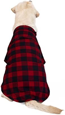 Dog Plaid Shirt for Large Dogs Snap Collared T-Shirt Clothes Red#1-5XL