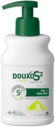 Douxo S3 SEB Dog Seboregulating Shampoo, 0.5% Ophytrium, 6.7 fl oz