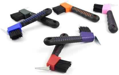 3 Pcs Horse Hoof Pick with Brush(Red&Purple&Blue)