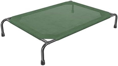 Simple Trending Raised Dog Bed for Large Dogs, Waterproof Dog Cot, Green