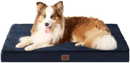 EHEYCIGA Orthopedic Dog Bed Large with Removable Washable Cover, 41IN Navy