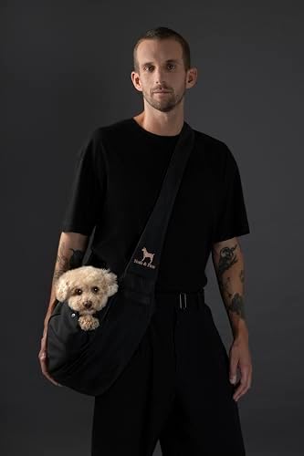 Noah & Paw Dog Sling Carrier for Small Dogs 5-18lb, Dog Sling for Small Dogs and Cats, Dog Carrier with Adjustable Padded Strap, Premium Twill, Lined with Fur, Double Safety Feature, Machine Washable