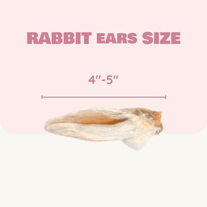 Benji & Louie Air Dried Whole Rabbit Ears with Fur - Natural Healthy Dog Treats or Dog Chews, Single Ingredient, 1.5 oz, 4 to 6 Count (Pack of 3)