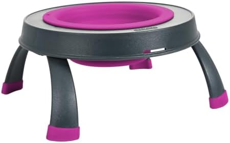 Dexas Pets Single Elevated Pet Feeder/Pet Bowl, 4 Cup Capacity, Fuchsia, Large/4 Cup Capacity