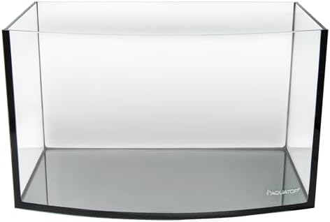 Aquatop EuroStyle Bowfront - 6.1-Gallon Nano Semi-Circle Glass Aquarium, Safe for Freshwater & Saltwater, Desktop Fish Tank, Panoramic, ES-16