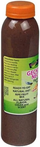 Nature Zone Gecko Food - Fig & Insect Nectar Puree, 12 oz, for Crested Geckos, Gargoyle Geckos, Day Geckos & Other Fruit Eating Geckos