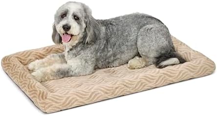 MidWest Homes for Pets QuiteTime Deluxe Wave Bolster Bed for Extra Large Dogs; Easily Machine Wash and Dry; Tan; 48"; 40248-WVTN
