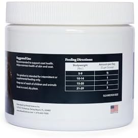 Skin and Coat Supplement Powder for Small Dogs- Anti Allergy Treatment and Itching Relief- with Vitamins A, E and Biotin - Care Products and Shedding Control Supplements for Itchy Pets