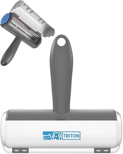 Triton Pet Hair Removal Tool w/Fur Trapping Compartment, Gray/White