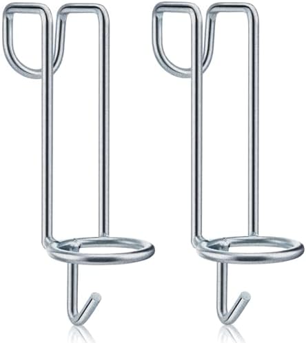 Hicarer 2 Pack Horse Feed Bucket Hooks Metal Water Holder Hanger, Silver