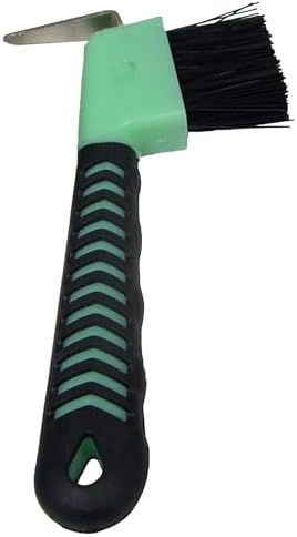 Intrepid International Rubber Handle Hoof Pick w/Brush for Horses, Hoof Pick for Easy Horse Hoof Cleaning, Horse Grooming Supplies