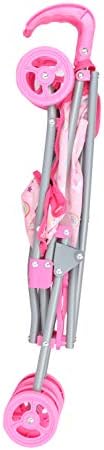 Dream Collection, Doll Stroller - Metal Fold Up and Down Umbrella Stroller for Realistic Pretend Play, Pink - 23”