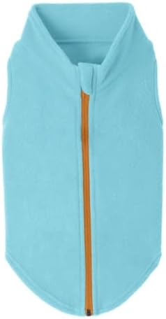 Gooby Zip-Up Fleece Dog Sweater, Turquoise, X-Small