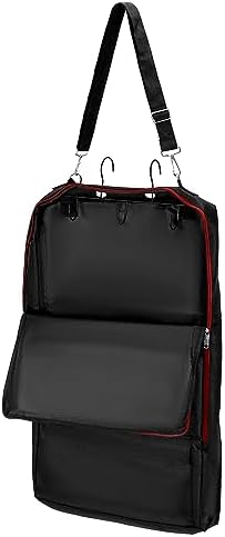 QWORK Bridle Bag with Hooks, Horse Harness Bag, Horse Tack Carry Bag, with 3 Prong Tack Rack, Black