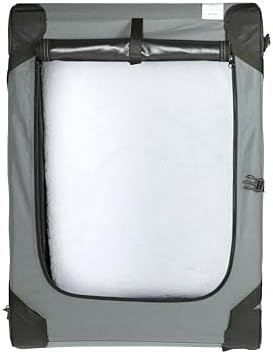 Amazon Basics 4-Door Portable Folding Soft Dog Crate, Collapsible Travel Kennel for Cat, Dog, and Other Small Animals, Pop Up with Easy Transportation, Grey, M 30" x 21" x 21"