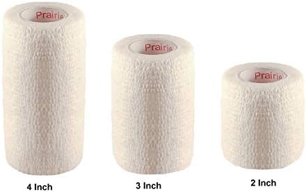 Vet Tape (White) (2 Pack) (3 Inch x 15 feet) Self Adhesive Adherent Adhering Cohesive Flex Self Stick Bandage Grip Roll Dog Cat Pet Horse