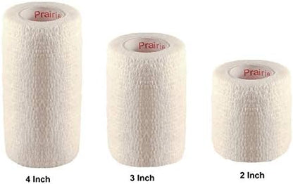 Vet Tape (White) (2 Pack) (3 Inch x 15 feet) Self Adhesive Adherent Adhering Cohesive Flex Self Stick Bandage Grip Roll Dog Cat Pet Horse