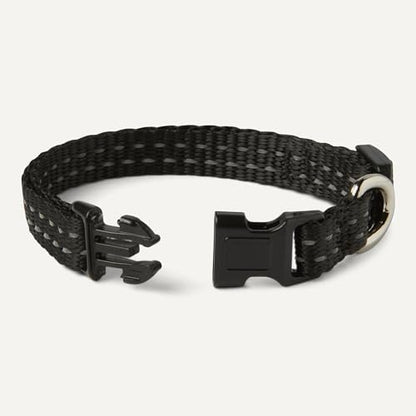 Amazon Basics Reflective Polyester Dog Collar, Adjustable Length 8.7"-13.5", 0.7" W, Quick-Release Buckle for Easy On/Off, Extra Small, Black