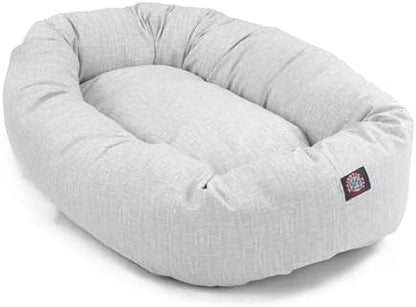 Majestic Pet Bagel Calming Dog Bed, 32 Inch Medium, Round, Washable, Gray