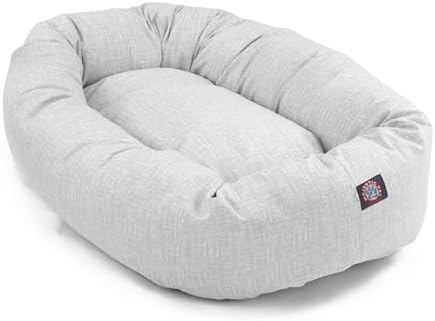 Majestic Pet Bagel Calming Dog Bed, 32 Inch Medium, Round, Washable, Gray