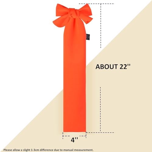 Harrison Howard Stretchy Horse Tail Guard - Breathable, Slip On Design, Protects Tail - 2 Strand Closure Straps - 22" L - Orange