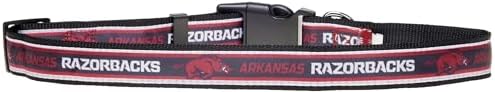 Pets First Collegiate PET Collar New Version Arkansas Razorbacks Dog Collar, Size Large. Best Sports Team Color for Dogs & Cats. A Shiny & Colorful Dog & Cat Collar Licensed by The NCAA