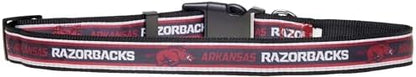 Pets First Collegiate PET Collar New Version Arkansas Razorbacks Dog Collar, Size Large. Best Sports Team Color for Dogs & Cats. A Shiny & Colorful Dog & Cat Collar Licensed by The NCAA