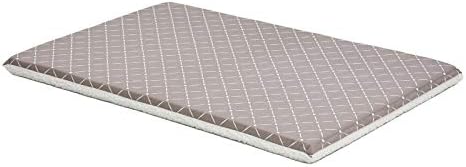 MidWest Homes for Pets Quiet Time Couture Paxton Pet Bed in Mushroom/Fleece with Pillow Cover, Mushroom, 48" (40748-MRD)