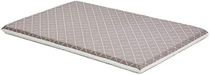 MidWest Homes for Pets Quiet Time Couture Paxton Pet Bed in Mushroom/Fleece with Pillow Cover, Mushroom, 48" (40748-MRD)