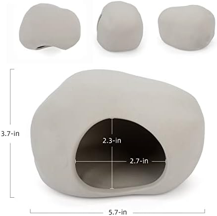 Niteangel Ceramic Hamster Habitat Hideout: Stone-Shaped & Non-Chewable