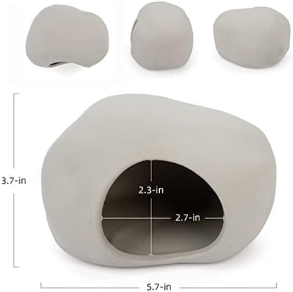 Niteangel Ceramic Hamster Habitat Hideout: Stone-Shaped & Non-Chewable