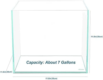 Allcolor Low Iron Glass Ultra Clear Rimless Aquarium Tank (7Gal)