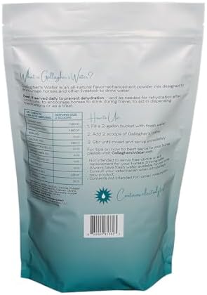 GALLAGHER'S WATER All-Natural Equine Hydration Beverage, Natural Flavor Enhancement Powder Mix Encourages Horses to Drink Water, No Sugar Added! 3lb
