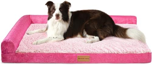 Patas Lague Orthopedic Large Dog Bed Washable Pet Sofa Bed 42''X28''Pink