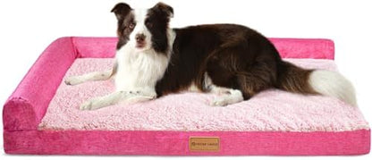Patas Lague Orthopedic Large Dog Bed Washable Pet Sofa Bed 42''X28''Pink