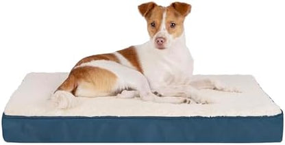 Best Pet Supplies Soft Plush Cute Indoor Dog Bed for Small, Medium, and Large Breeds - Blue, 41x29x4