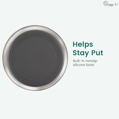 PEGGY11 Nonslip Stainless Steel Dog Bowls, 11.4 US Cup Each, 2 Pack