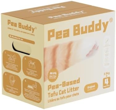 Pea Based Tofu Cat Litter, Dust Free Cat Litter, Low Tracking, and Natural Odor Control, Flushable (4 Bags, Original (Fragrance-Free))